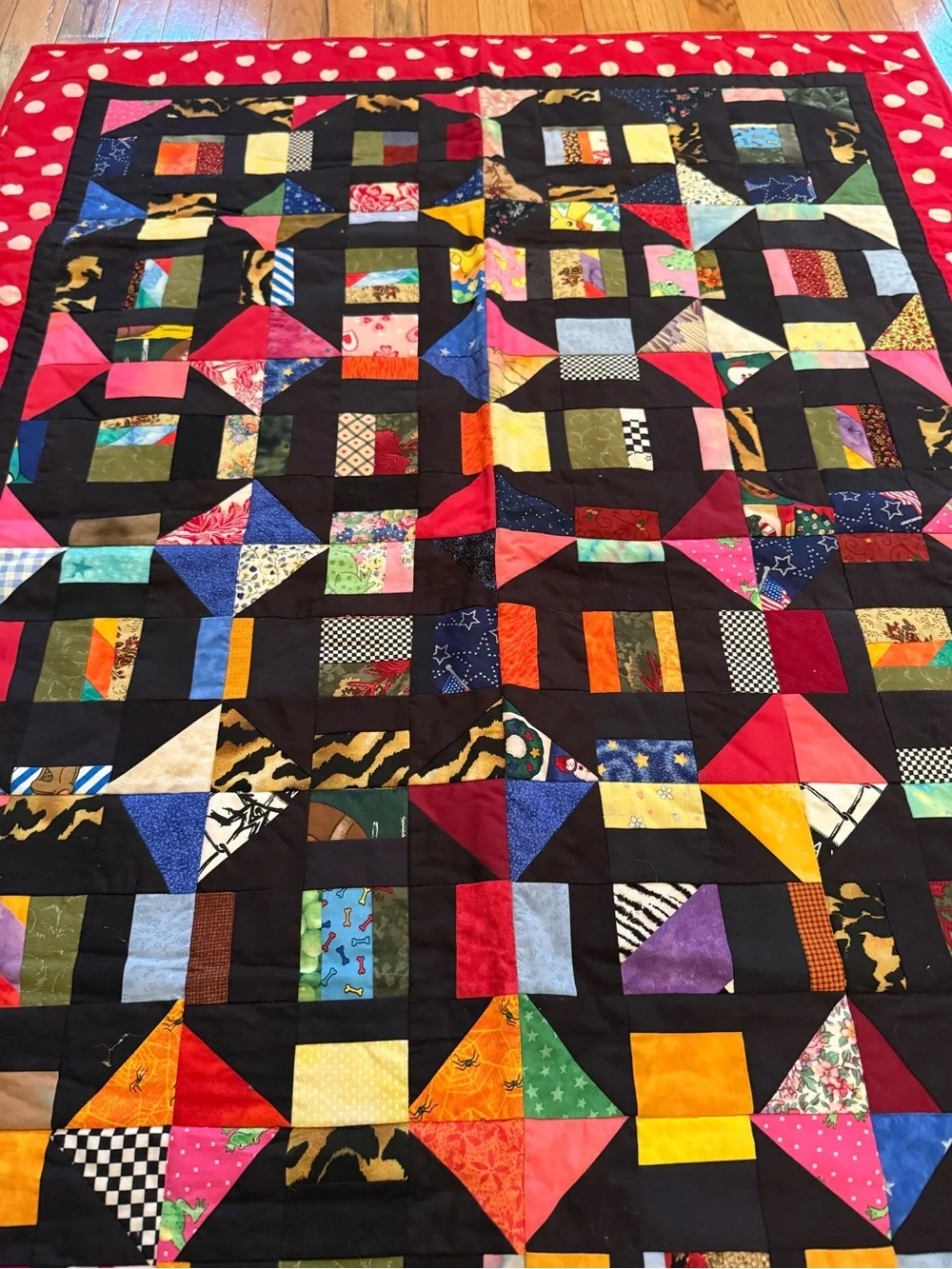 Vintage Granny Core Handmade 38x51” patchwork lap or throw Quilt